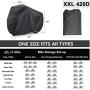 EUGO Bike Cover for 2 or 3 Bikes Outdoor Waterproof Bicycle Motorcycle Covers XL XXL Oxford Fabric Rain Sun UV Dust Wind Proof for Mountain Road Electric Bike (Black-420D-XXL for 3 Bikes)