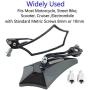 ESUPPORT Black Universal Motorcycle Motorbike Bike 8mm 10mm Rear View Side Mirror Scooter ATV