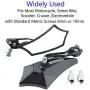 ESUPPORT Black Universal Motorcycle Motorbike Bike 8mm 10mm Rear View Side Mirror Scooter ATV