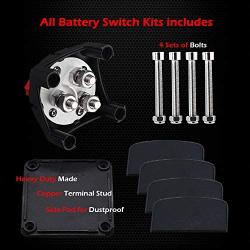 Ampper 1-2-Both-Off Battery Disconnect Switch, 12-48 V Battery Master Cut Shut Off Isolator Switch (1-2-Both-Off)