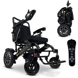 Majestic Electric Wheelchair 2022 - Foldable Remote Control Power Chair, 500 Watt Waterproof Motor, Lightweight Motorized Portable Mobility Aid for Adults - Wheel Chair (19.5