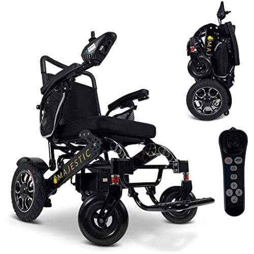 Majestic Electric Wheelchair 2022 - Foldable Remote Control Power Chair, 500 Watt Waterproof Motor, Lightweight Motorized Portable Mobility Aid for Adults - Wheel Chair (19.5