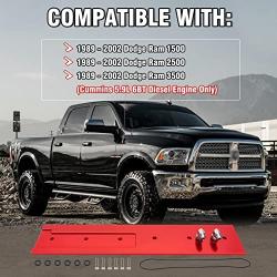 Somusen Cummins Billet Tappet Cover Dual Port Style Kit Compatible with 1989-2002 Dodge Ram 1500 2500 3500 5.9L 12V 24V Diesel for VE44 & P7100 Pumps Red