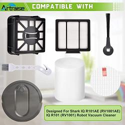 Replacement Parts For Shark IQ R101AE (RV1001AE), IQ R101 (RV1001) Robot Vacuum, Accessories Part 2 HEPA Filters, 4 Side Brushes, 2 Filters & 2 Base Pre-Motor Foam & Felt Filters, 1 Cleaning Tool