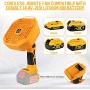 Portable Table Fan, Dewalt 20V Battery Operated Fan with LED Light, Quiet Small Personal Fan 3 Speed Strong Airflow, Adjustable Tilt Remote Control Rechargeable Fan for Tent, Bedroom, Office, Jobsite