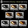 KiWAV Lucifer Motorcycle Rear View Mirrors Black LED Neat Stem with Oi Flash Controller compatible for Scooters