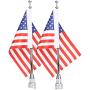 1 Pair Motorcycle American Flag Mount Kit and Durable 6
