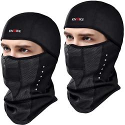 KINGBIKE Balaclava Ski Mask Motorcycle Running Full Face Cover Black (Black(2pack))
