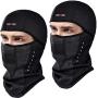 KINGBIKE Balaclava Ski Mask Motorcycle Running Full Face Cover Black (Black(2pack))