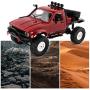 The perseids RC Truck 1/16 Scale RC Rock Crawler 2.4Ghz 4WD Remote Control Offroad Car WPL RC Semi Trucks and Trailer All Terrain Cars, Racing Vehicles Brushed RTR Ideal Gift for Kids and Adults Red