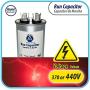 Appli Parts Run Capacitor for ac 20 Mfd uF (microfarads) 370 VAC or 450 VAC CBB65 Round Universal fit for hvac and other applications 3-3/8 in High 1-3/4 in Wide CON-20-450