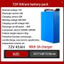 Jieoto 72V E-Bike Lithium Battery Pack 20Ah 30AH 40AH 45AH High Capacity Battery Fit for Replacement of Iron Phosphate Batteries Scooters Motorcycle Trike (with Charger+ BMS)