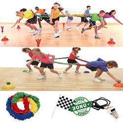 TOPFEN 12 Feet Elastic Fleece Cooperative Stretchy Band Creative Movement Prop for Group Activities Cultivating Motor Coordination Ability