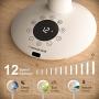 Versatile Air Circulator Floor Standing Fan with Remote, 2022 Mizukata Hikari Nature Breath Portable Pedestal Fan, 8.5 pounds, Brushless DC motor, Ultra Quiet, Super Powerful, 12 Speeds with LED Display, Night Light, Aroma Box. Omni-directional Oscillatio