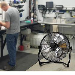 KEN BROWN 14 Inch High Velocity Floor Fan 3-Speed 360° Adjustable Tilting Powerful Airflow for Home,Residential Use, Black