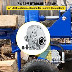 Bestauto Hydraulic Pump 7.4GPM Hydraulic Motor 540RPM Log Splitter 2500PSI Hydraulic Splitter SAE 16 Outlet Port Hydraulic Pump for Log Splitter for Truck Tailgate Lift,Scissor Lift, Dump Trailer