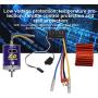 Brush Power Set, Durable 540 Brushed Motor with Cooling Fin + 45A Brushed ESC Set for 1/10 RC Buggy Truggy Truck(Orange)