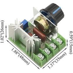 AC 50-220V 2000W 25A Motor Speed Controller SCR High-power Electronic Voltage Regulator Module Motor LED Dimmerswith Speed Control Knob(5pcs)