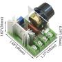 AC 50-220V 2000W 25A Motor Speed Controller SCR High-power Electronic Voltage Regulator Module Motor LED Dimmerswith Speed Control Knob(5pcs)
