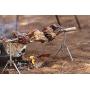 Lilys Home LB Spinner Adjustable Portable Battery Operated Outdoor BBQ Rotisserie Spit with Motor, Silver. Pro