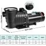Pompe de Piscine 1,5 HP à Haute Pression Auto-amorçante, Double Tension, Pour Piscines Enterrées/Sur Terre, avec Cale Filtrante et Bouchon de Vidange - 1100W 60HZ Fonctionnement Silencieux. Pompe de Piscine 1,5 HP à Haute Pression Auto-amorçante, Double Tension, Pour Piscines Enterrées/Sur Terre, avec Cale Filtrante et Bouchon de Vidange - 1100W 60HZ Fonctionnement Silencieux.