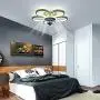 QINAIDI Flower Shape Ceiling Fan with Lights Remote Control, Modern Ceiling Fan Dimmable Lights Modes, Bedroom Ceiling Fan Living Room,with Semi Flush Mount