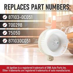 Replacement AC Blower Motor - Compatible with Toyota Vehicles - Sequoia 2008, 2009, 2010, 2011-2019, Sienna 2011-2020 - Replaces Part 87103-0C051, 700298, 75050, 871030C051 - Fan Assembly
