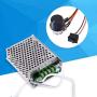 DC Motor Speed Controller, 10V-50V 40A PWM Controller with High Power, Rotation Direction Adjustable, Good Heat Dissipation, Potentiometer with Switch, Fit for 12V-48V 250W-500W DC Brush Motor
