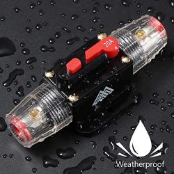 M1A2 Circuit Breaker Switch 20A Waterproof Fuse Inline Holder 3-15 AWG Resettable Fuse Manual Reset 12V-48V DC for Car Audio Sound Amplifier System RV Home Marine Boat Truck