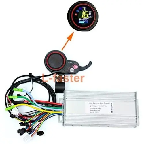 Kit d'Écran LCD pour Trottinette Électrique avec Guidon Throttle 400W-1000W Moteur Brushless à Hub Contrôleur avec Indicateur de Batterie Couleur. Kit d'Écran LCD pour Trottinette Électrique avec Guidon Throttle 400W-1000W Moteur Brushless à Hub Contrôleur avec Indicateur de Batterie Couleur.