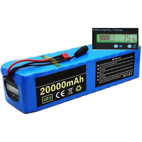 SHENGANG Lithium Battery, Ebike Battery 48V 20Ah, with Capacity Indicator and Charger 30A BMS for 1000W 750W 500W Motor Scooter Battery