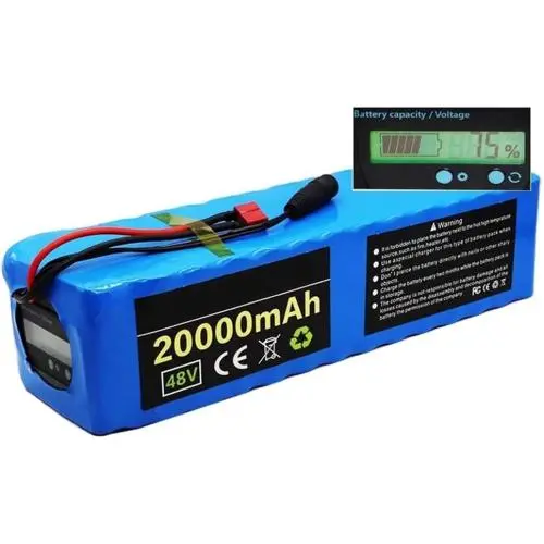 SHENGANG Lithium Battery, Ebike Battery 48V 20Ah, with Capacity Indicator and Charger 30A BMS for 1000W 750W 500W Motor Scooter Battery