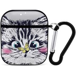 Airpods Case Cute Butterfly Cat Flowers Airpod Hard Case Cover Headphone Cases for Apple Airpods1 Airpods2