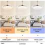42 Inch Retractable Ceiling Fan with Lights, Modern Ceiling Fan with Remote Control, Silent Motor LED Ceiling Fans with Retractable Blades