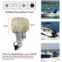 Explore Land Waterproof 600D Heavy Duty Outboard Motor Cover - Full Size Boat Engine Covers Fit for Motor up to 25HP, Tan