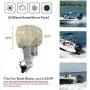 Explore Land Waterproof 600D Heavy Duty Outboard Motor Cover - Full Size Boat Engine Covers Fit for Motor up to 25HP, Tan