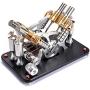 Sunnytech Hot Air Stirling Engine Motor Educational Electricity 4 Cylinders Generator Colorful LED M16-V4-D