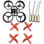 Upgraded Spare Parts Motors Propellers Props with Frame for JJRC H36 Tiny Whoop Eachine E010 Blade Inductrix Micro Drone Parts (Black-Red)