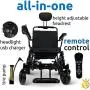 Fauteuil roulant électrique ultra-léger inclinable pour adultes et seniors - Moteur 500W, robuste, portable, idéal pour les voyages - Silla de Ruedas toutes surfaces. Fauteuil roulant électrique ultra-léger inclinable pour adultes et seniors - Moteur 500W, robuste, portable, idéal pour les voyages - Silla de Ruedas toutes surfaces.