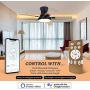 AvatarControls Smart 50 inch Ceiling Fans Indoor with Light Remote Works with Alexa Google Voice, APP and Remote Control for Bedroom, 6 Speeds Reversible DC Motor, 1800LM LED Kit, 5 Wooden Blades