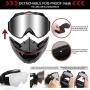 Motorcycle Helmet Goggles with Removable Face Mask Detachable Dust-proof ATV Dirt Bike Riding Glasses Fog-proof Mouth Filter Adjustable Non-slip Strap Off Road Motocross Goggle