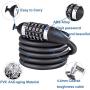 Bike Lock Cable 6 Feet Bike Security Chain Lock with Combination Code Keyless Anti Theft Resettable Password 5 Digit Hardness Mounting Bracket Steel Lock for Bike Bicycle Motorcycle Door Gate Outdoor