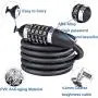 Bike Lock Cable 6 Feet Bike Security Chain Lock with Combination Code Keyless Anti Theft Resettable Password 5 Digit Hardness Mounting Bracket Steel Lock for Bike Bicycle Motorcycle Door Gate Outdoor