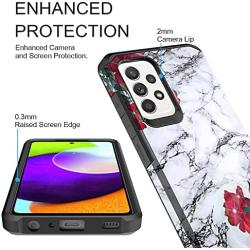 Moto G Stylus 2021 Case, Rosebono Slim Hybrid Shockproof Hard Cover Graphic Fashion Colorful Skin Cover Armor Case for Moto G Stylus 2021 (Rose Marble)