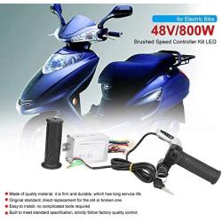 Akozon Brushed Speed Controller Kit Brush Speed Motor Controller 48V 800W with Lock Throttle Grip for Electric Bike Motor Scooter