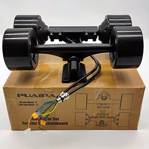 Dual Motor Set for Electric Skateboard 90mm Powered 10S 36V DIY Brushless Hub Motor Kit for Longboard Upgraded 77kv 400W 30 mph top Speed Skateboarding Equipment