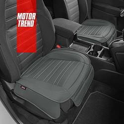 Motor Trend Gray Faux Leather 2-Pack Car Seat Cover for Front Seats, Padded Car Seat Protectors with Storage Pockets, Premium Interior Covers, Front Seat Covers for Cars Truck SUV Auto