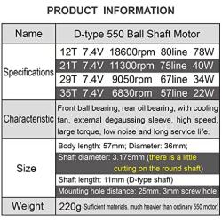 yifengdongli RC car Motor 550 21T Brushed Motor for Rc 1/10 Short-Course Truck Traxxas Slash 2WD/4WD Redcat Arrma 10SC HPI HoBao HuanQi 727 HSP Wltoys 61*36*36