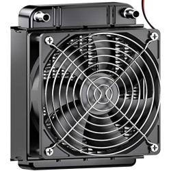 Clyxgs Water Cooling Radiator, 8 Pipe Aluminum Heat Exchanger Radiator with Fan for PC CPU Computer Water Cool System DC12V 80mm