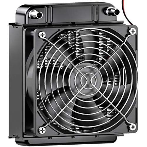 Clyxgs Water Cooling Radiator, 8 Pipe Aluminum Heat Exchanger Radiator with Fan for PC CPU Computer Water Cool System DC12V 80mm